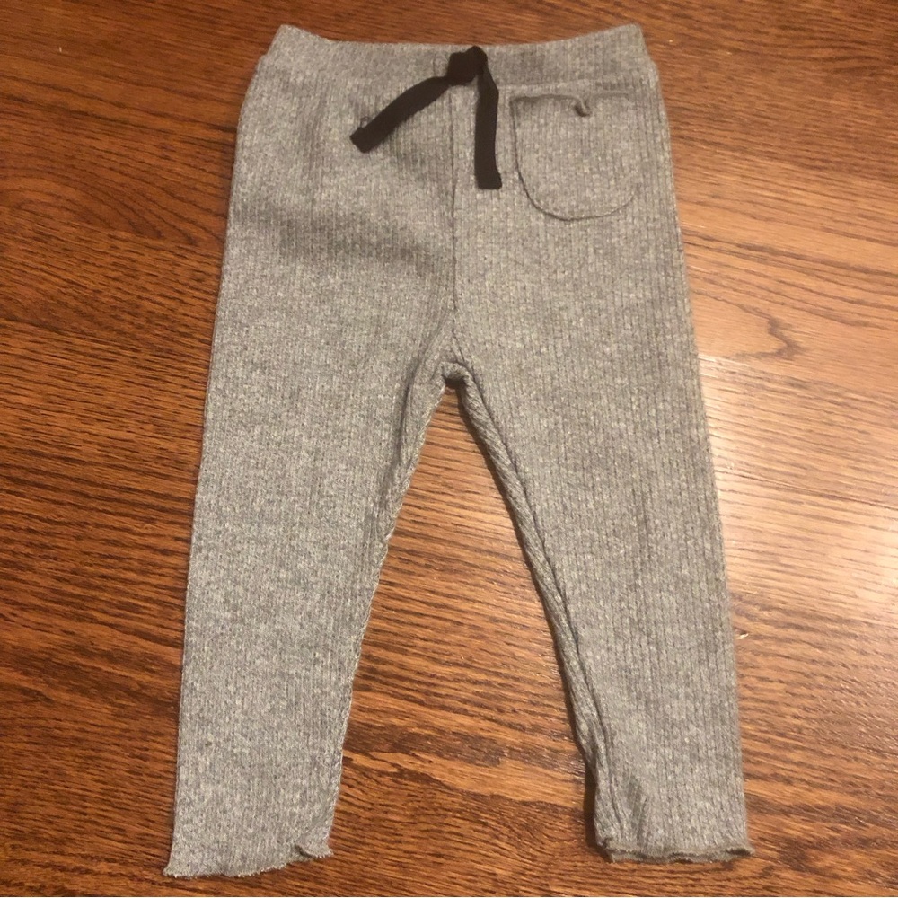 Zara Gray Kids Leggings with Black Tie
